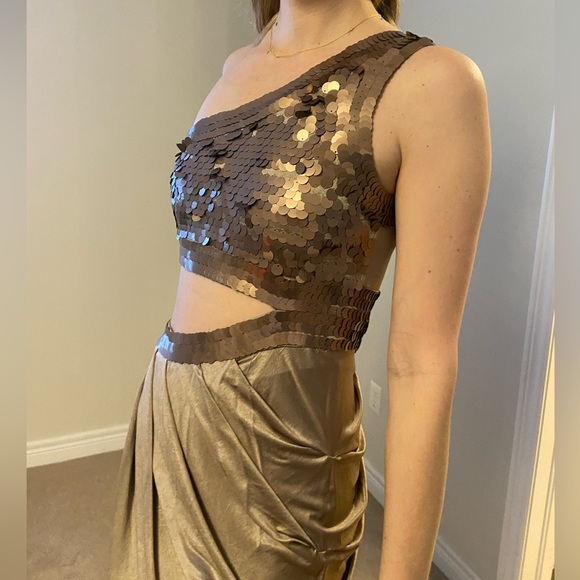 Bebe Sequin Cutout Party Formal Dress - Picture 3 of 4